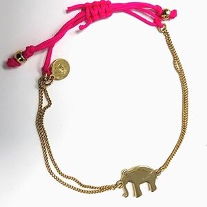 Stella & Dot Wisdom Bracelet - Elephant - Hot Pink & Gold